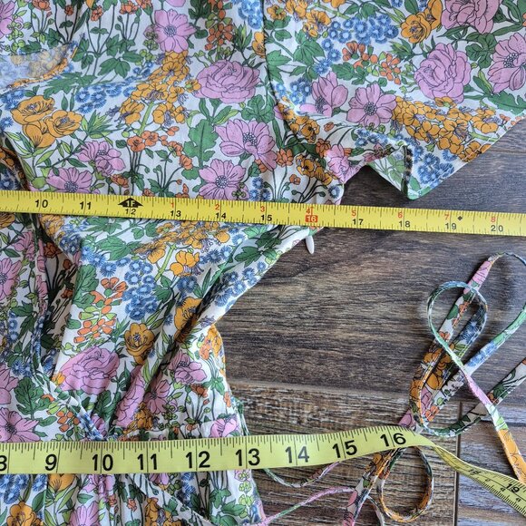 J.Crew x Liberty Faux-Wrap Midi Dress 100% Cotton Liberty Mini Floral Walk - Picture 13 of 14